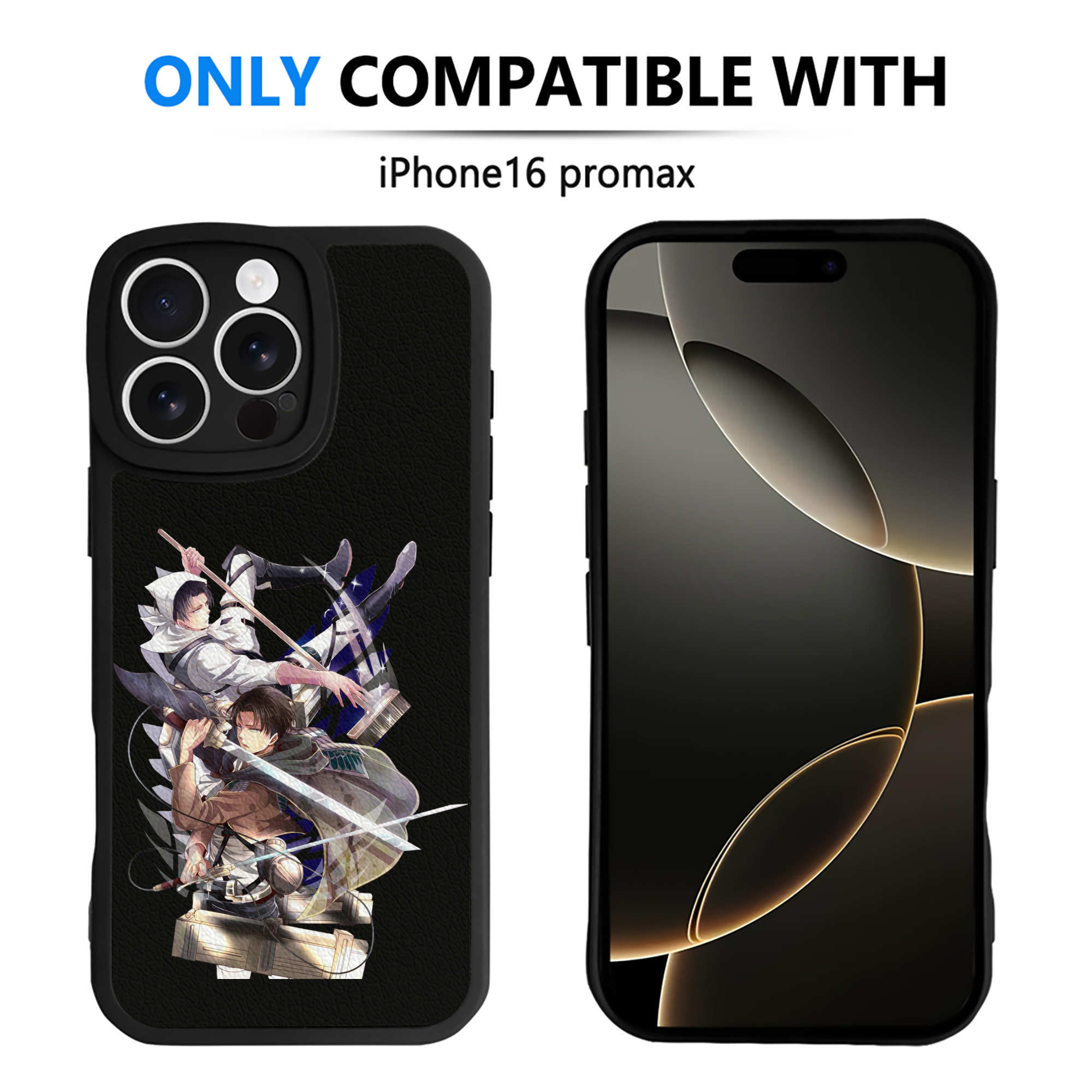 （画像用） 進撃の巨人 リヴァイ·アッカーマン Attack on Titan Levi Ackerman 【iPhone 16シリーズ対応】シリコンスマホケース（レザー調） 材質：シリコン